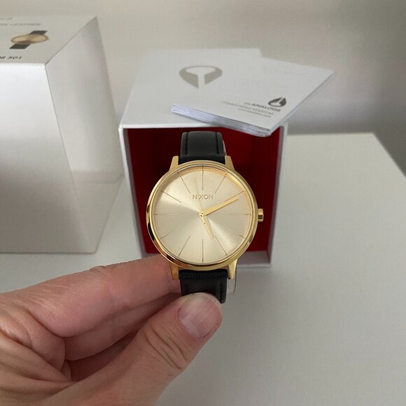 Nixon Kensington Leather Women's Watch w/ Gold Face - Picture 3 of 8